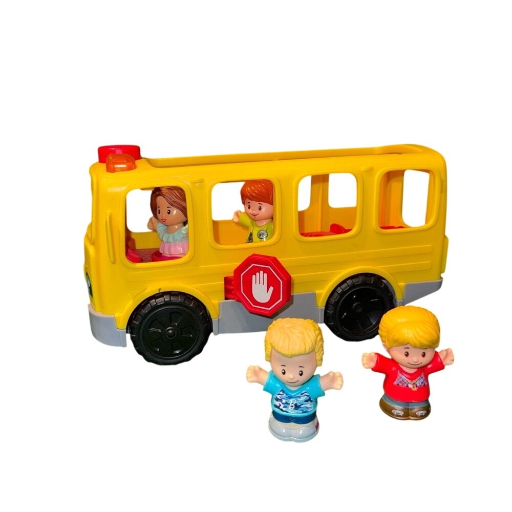 Fisher-Price Little People Sit With Me School Bus Yellow Toy Vehicle 4 Figures
